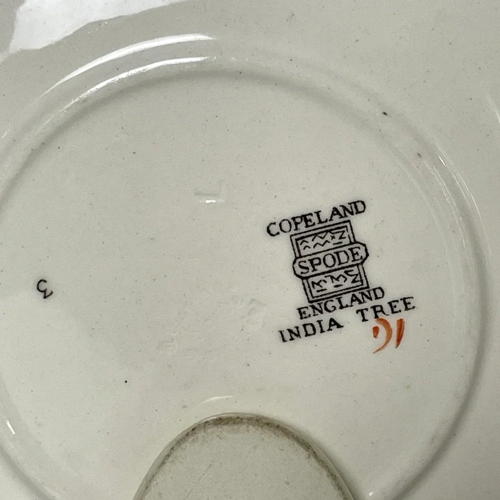 Vintage Copeland Spode India Tree Porcelain Teacup Saucer England 6 oz